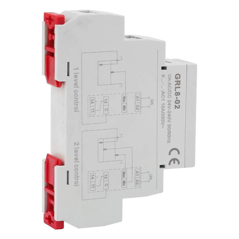 Yosoo Health Gear Liquid Level Controller GRL8-02 Automatic Water Level Controller Relay Water Level Controller 24Vwith DIN Rail Mount for Pool Tank Liquid Level Monitoring