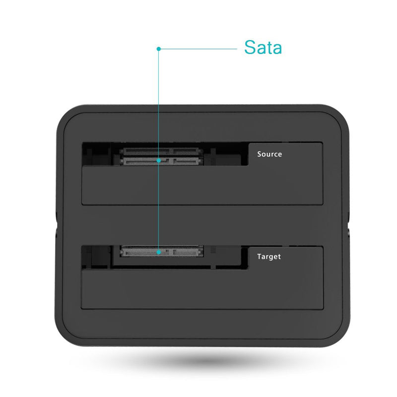 WAVLINK USB 3.0 to SATA I/II/III Dual-Bay External Hard Drive Docking Station for 2.5/3.5 Inch HDD/SSD with UASP (6Gbps), Support Offline Clone Duplicator and Auto Sleep Function [12TB X2 ]-Black SATA HDD Dock