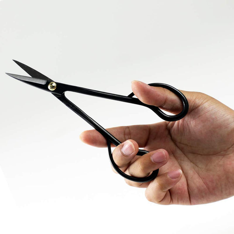 Wazakura Satsuki Bonsai Scissors MADE IN JAPAN 7inch(180mm), Japanese Bonsai Garden Tools, Hasami Pruning Shears - Long Handle Black