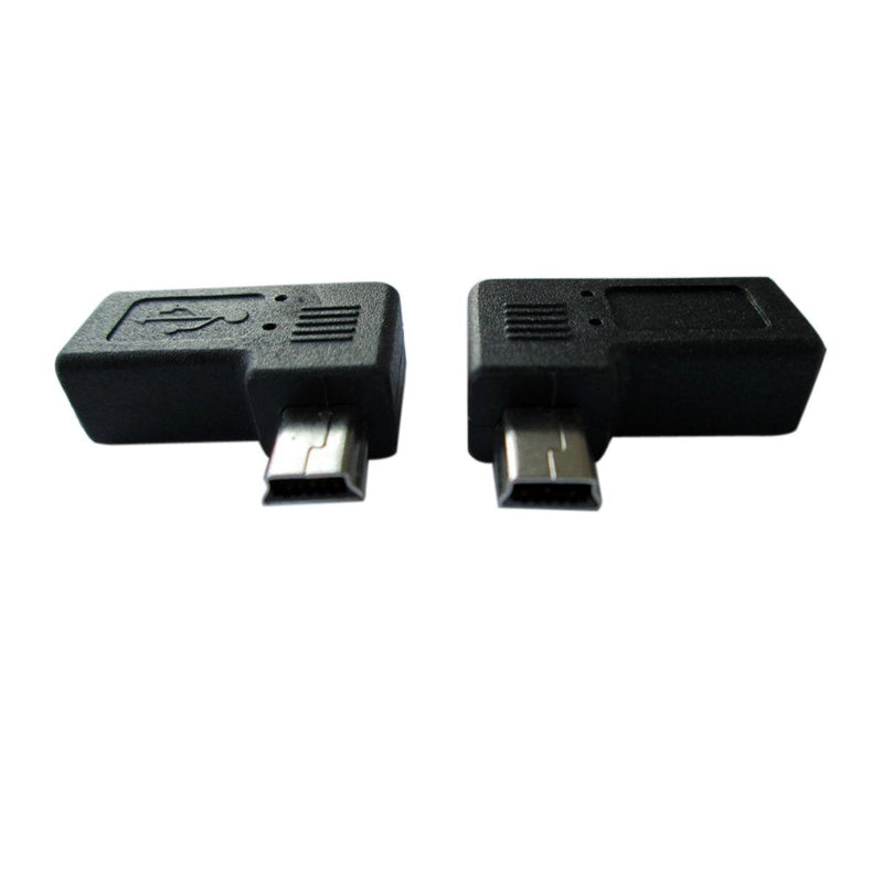 AKOAK USB 2.0 Adapter Plug 1 Pair 90 Degree Left and Right Angle Mini USB Male to Micro USB Female Connector Adapter