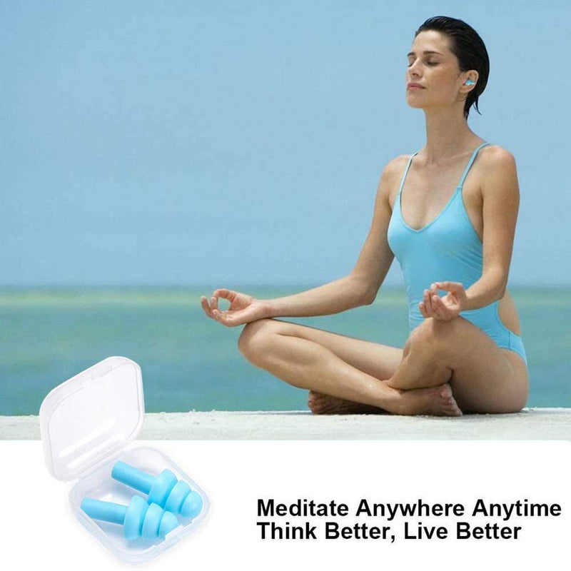 Silicone Ear Plugs for Sleeping,16 Pairs Soft Waterproof Noise Canceling Reduction Earplugs Waterproof Reusable Sound Blocking Earplugs for Concert,Swimming,Study,Loud Noise,Snoring