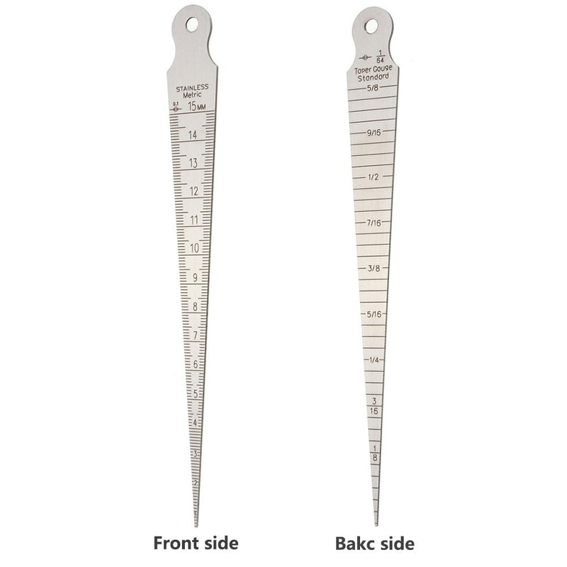 Yakamoz Taper Gage 1/32-5/8 Inch 1-15mm Stainless Gap Hole Taper Welding Gauge Test Ulnar Inch & Metric
