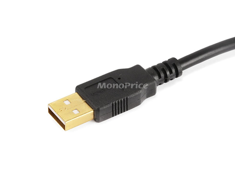 Monoprice 1.5ft USB 2.0 A Male to A Male 28/24AWG Cable (Gold Plated) - Black for Data Transfer Hard Drive Enclosures, Printers, Modems, Cameras and More!