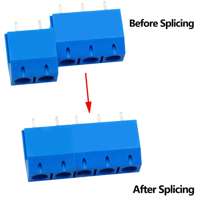 Greluma 100pcs 5mm Pitch 2 Pin&3 Pin&4 Pin PCB Screw Terminal Block 300V 16A,Blue(85x2 Pin,10x3 Pin,5x4 Pin) 100 2/3/4 Pin