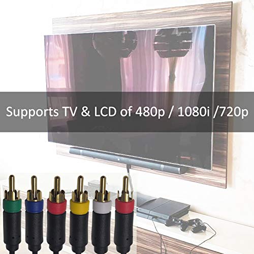 Bealuffe Component AV Cable for PS2 / PS3 / PS3 Slim, HD Multi Out Composite RCA Audio Video Cable for Sony Playstation PS3 (6 Feet)