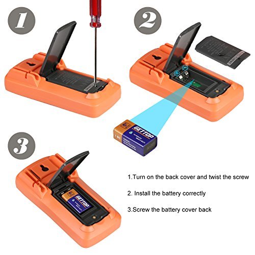 Auto Ranging Digital Multimeter TRMS 6000 with Battery Alligator Clips Test Leads AC/DC Voltage/Account,Voltage Alert, Amp/Ohm/Volt Multi Tester/Diode Orange