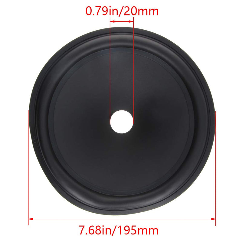 Fielect 8 inches Paper Speaker Cone Subwoofer Cones Drum Paper 1 inches Inner Diameter with Rubber Surround 1Pcs 8" 25.5mm 1Pcs