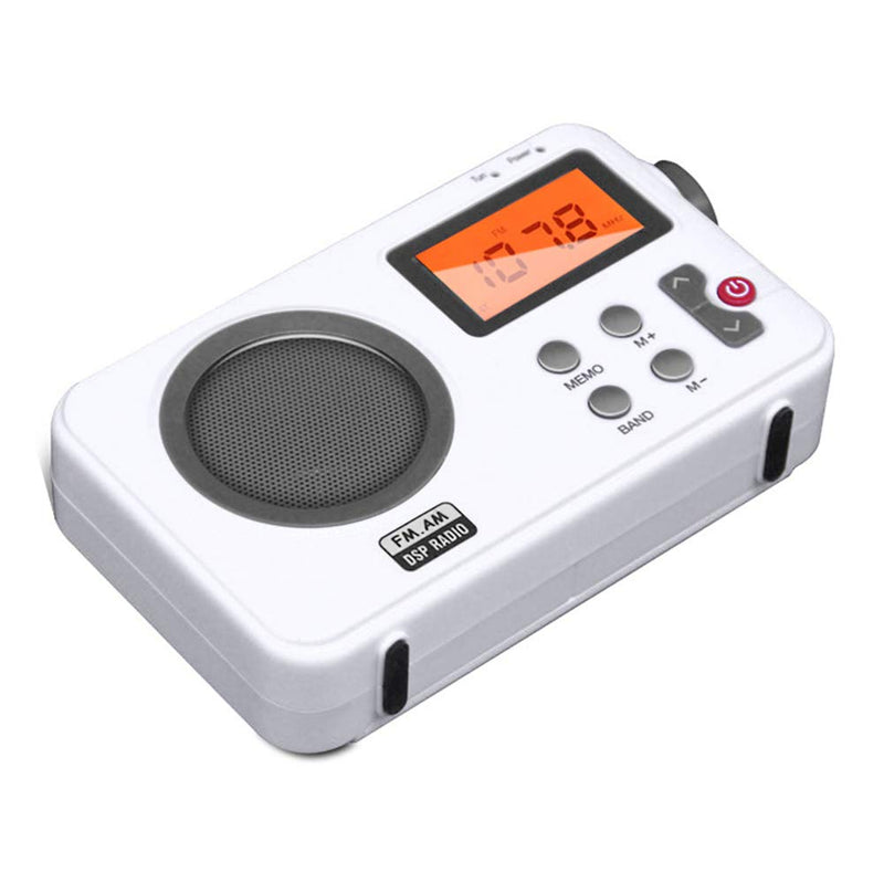 Shower Radio Speaker, AM/FM Radio with LCD Display,Portable Stereo Radio with Earphone Port for Home, Beach,Hot Tub, Bathroom, Outdoor 5.91x1.38x3.54 inch