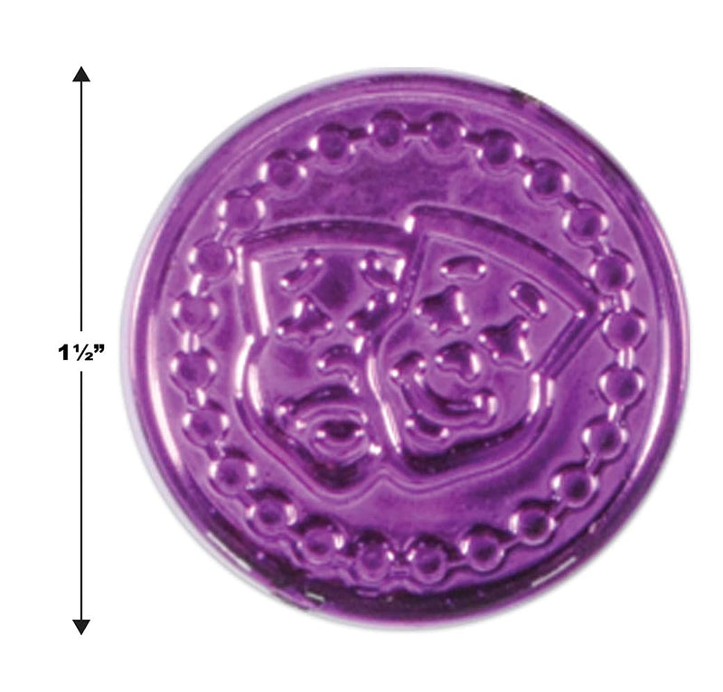 Mardi Gras Plastic Coins (asstd gold, green, purple) (100/Pkg) 1