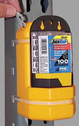 Pacific Handy Cutter Blade Bank, Used Razor Blade Disposal with Wall Mount, Safely Dispose of Used Blades, Keep Blades Out of Trash Bags, Off of Floors, and Away from Other Hazardous Locations