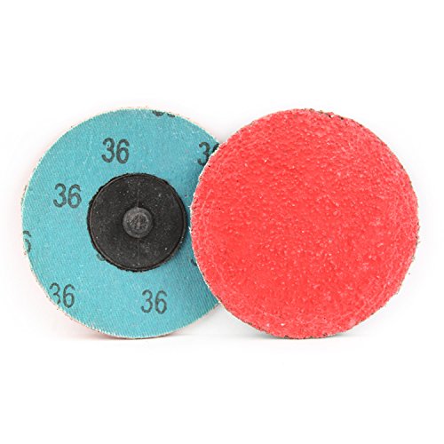 BHA Premium Ceramic Quick Change Sanding Discs Type R Male - Roll On 3", 36 Grit - 25 Pack