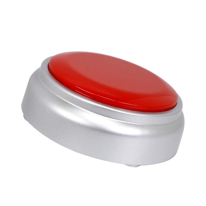 Neutral Voice Recording Button Easy Button Record 30 Seconds Talking Message Funny Office Gift Battery Powered Recordable Sound Buttons(red+Silver)