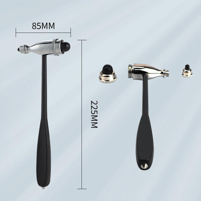 Neurological reflex hammer, Trömner Neurological reflex hammer, reflex hammer Trömner impact hammer, with brush and needle, reflex hammer for skin reflexes and surface reactions, black