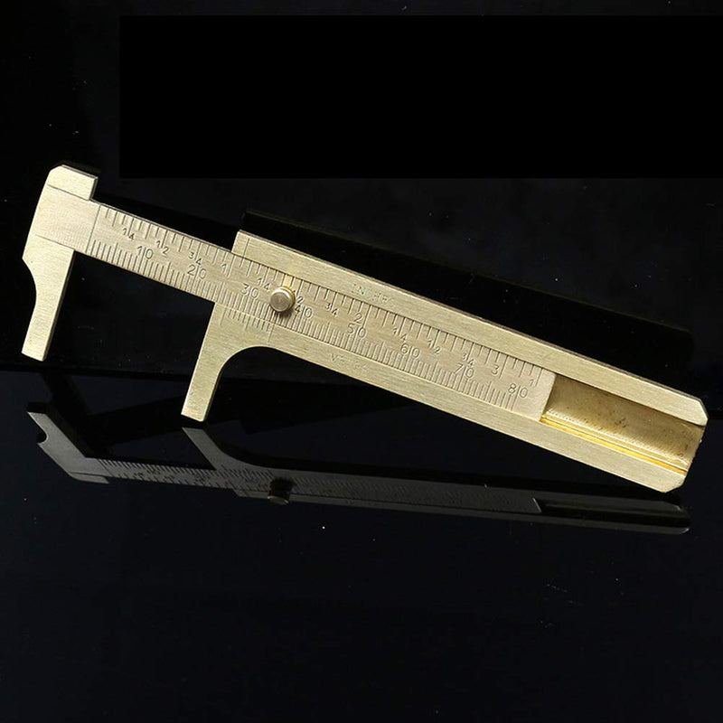 1 Piece Mini Brass Pocket Caliper Brass Vernier Caliper Brass Sliding Vernier Caliper Double Scale Digital Sliding Caplier Measuring Tool 80 mm, 3.15 inch