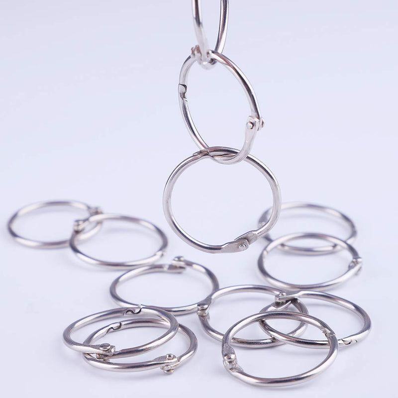 Antner 50 Pack Loose Leaf Book Binder Rings 1.2 Inch Nickel Plated Key Rings O-Ring for School Home Office 1.2 Inch/30mm