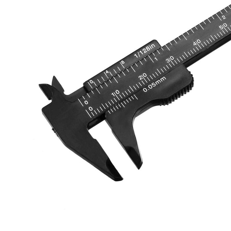 uxcell Vernier Caliper 80mm 3 Inch Metric Mini Double Scale Plastic Ruler Measuring Tool Color Random 4pcs