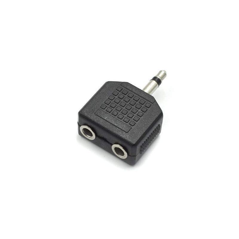 QMseller 3.5mm Mono Male to Dual 3.5mm Female Mono Audio Y Splitter Microphone Converter Headphone Adapter Connector - 6 Pcs