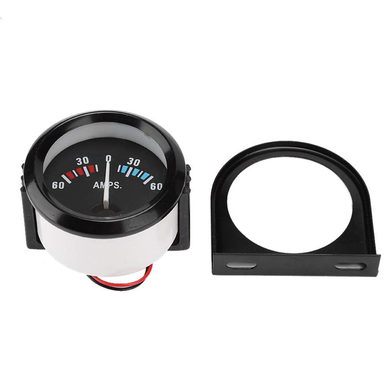 DC 12V Ammeter Guage,2 inch 52mm Car Ammeter Voltmeter 60-0-60A AMP Gauge Volt Meter for Auto car Vehicles(ABS Black)