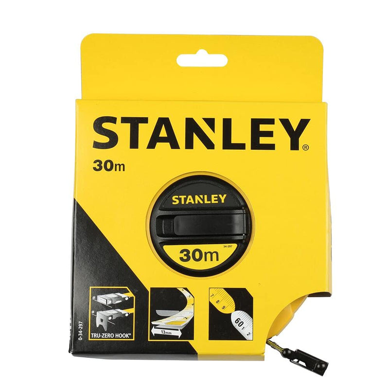 Stanley STA034297 Closed Case Fibreglass Tape, 30m Length x 12mm Width