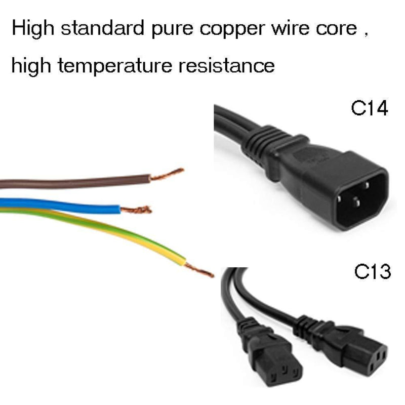 UPS Server Y Splitter C14 to 2 x C13 Power Extension Cable