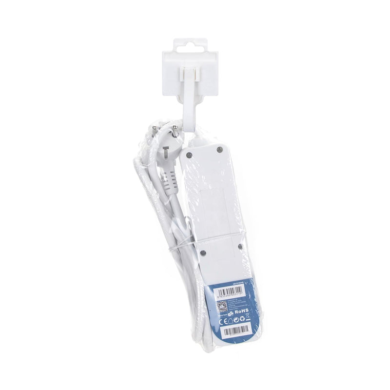 Aigostar power strip 4-way table socket child safety lock 1'5m cable, white