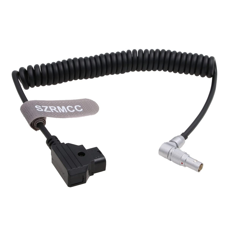 SZRMCC D-tap to 2 Pin Female Power Cable for RED Komodo Camera (Right Angle 2Pin, Coiled Cable) Right Angle 2Pin