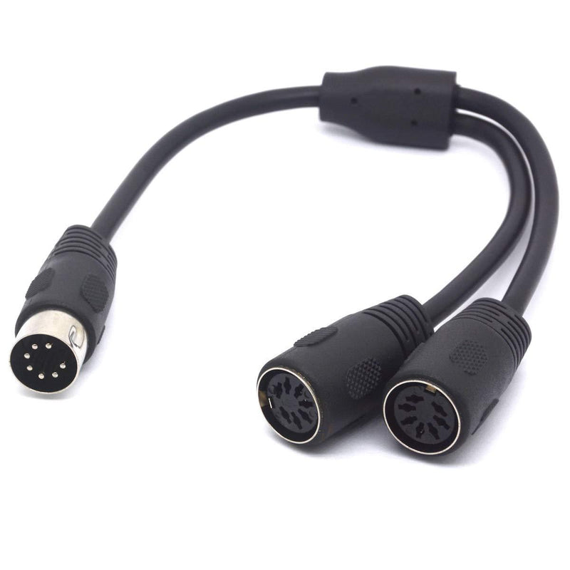 GLHONG 7 Pin Din Splitter Cable, 7- Pin Plug Male to 2 DIN Female Jack Adapter Y Lead for Bang Olufsen Naim Quad Stereo Systems