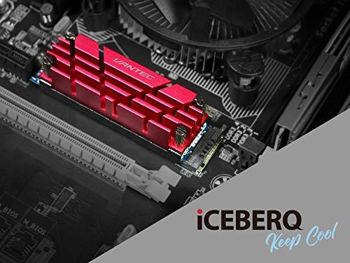 Vantec ICEBERQ M.2 NVMe/SSD Heat Sink with Thermal Pad (HS-NVME150-RD, Red)