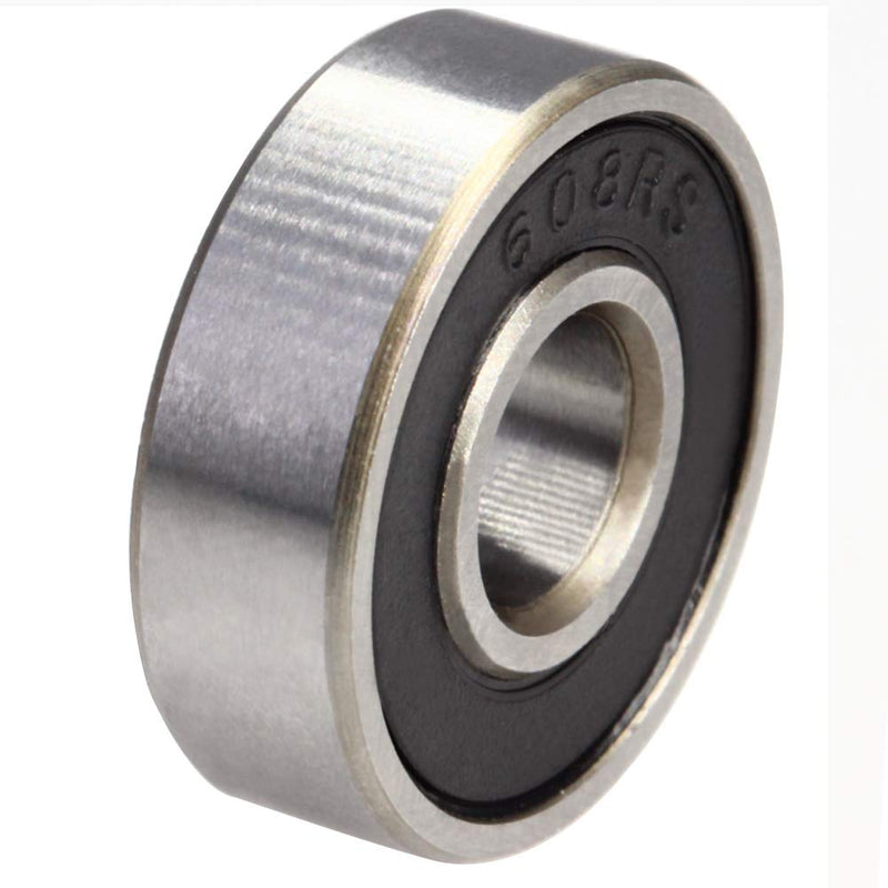 Othmro 8Pcs 608-2RS Deep Groove Ball Bearings, Double Rubber Sealed Bearings, High Carbon Steel Roller Guide Bearings 0.31x0.87x0.28inch for Scooters Skateboards Ship Rudder Shafts Dental Equipment 8*22*7mm