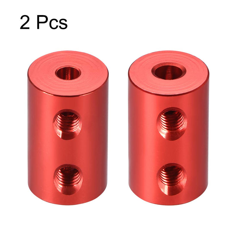 uxcell 1/8 inch to 4mm Bore Rigid Coupling Set Screw L20XD12 Aluminum Alloy,Shaft Coupler Connector,Motor Accessories,Red,2pcs