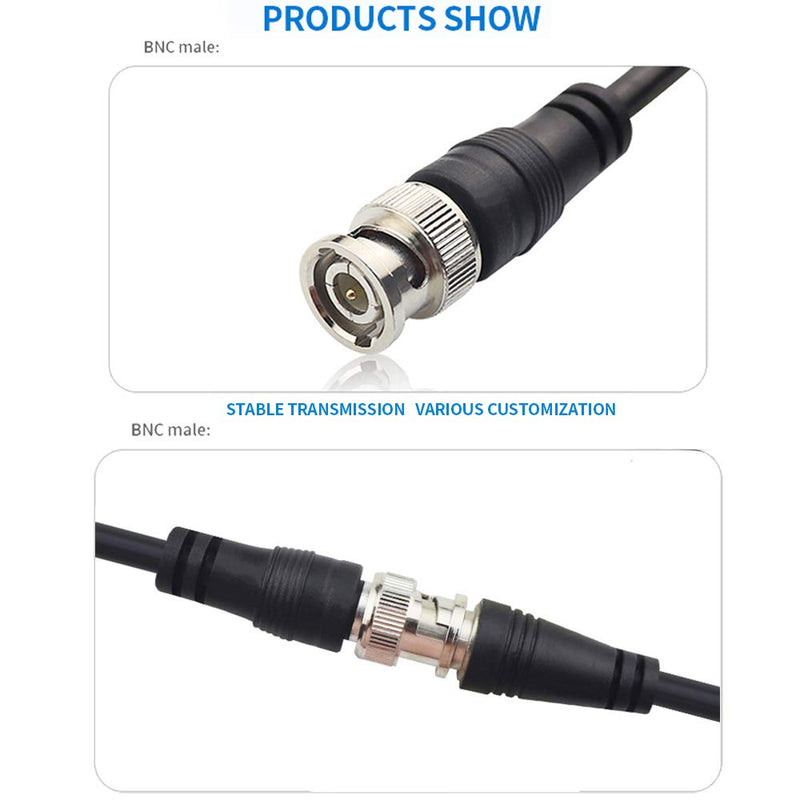 JOINSI 5-Pack 5ft BNC Male to BNC Male Jumper 75-Ohm Cable Extension Connector for CCTV DVR to TV System 5 Pack 5 Feet