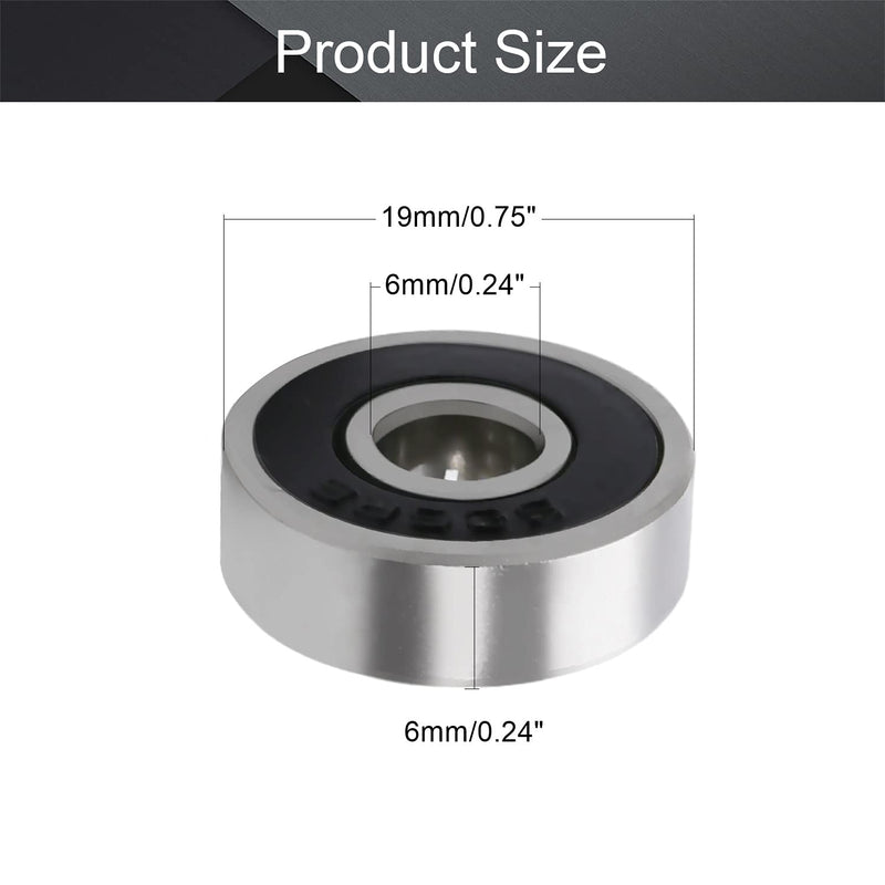 Othmro 20Pcs 626-2RS Deep Groove Ball Bearings, Double Plastic Sealed Bearings, Carbon Steel Roller Guide Bearing 0.24x0.75x0.24inch for Dental Equipment Skateboards Ship Rudder Shafts Scooters 626-2RS 20PCS