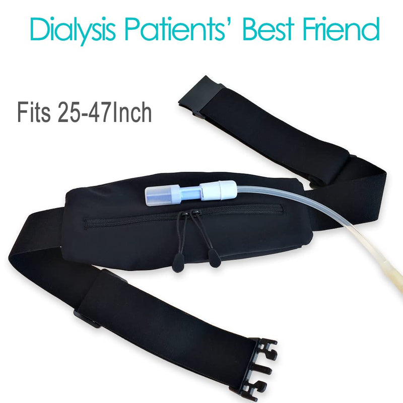 POSTOP MEDICAL WEAR PD Belt Peritoneal Dialysis Catheter Holder Accessories No-Bounce for Secure Transfer Set Peg G Feeding Tube Line Adults Women Men Black