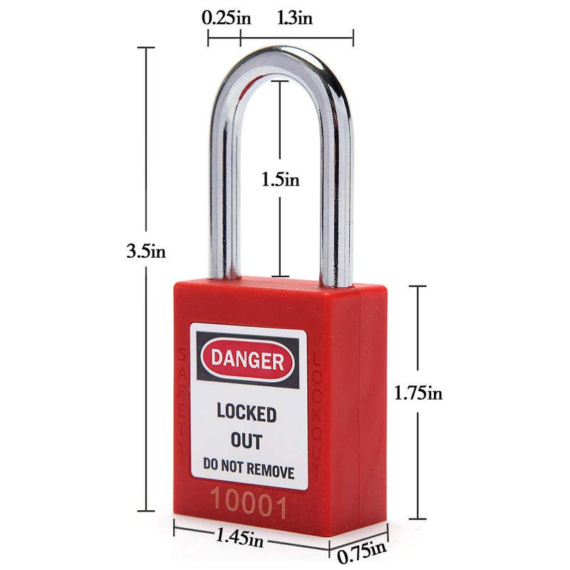 Lockout Tagout Locks Lockout Locks Keyed Different Safety Padlocks Loto Locks for Lock Out Tag Out (5,red) 5 Red