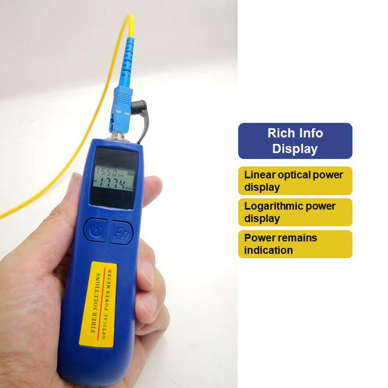 Qiirun Optical Power Meter -70~+10 dBm Fiber Light Meter for Testing 6 Calibrated Wavelengths, 68g Light Weighted -70~+10dBm OPM