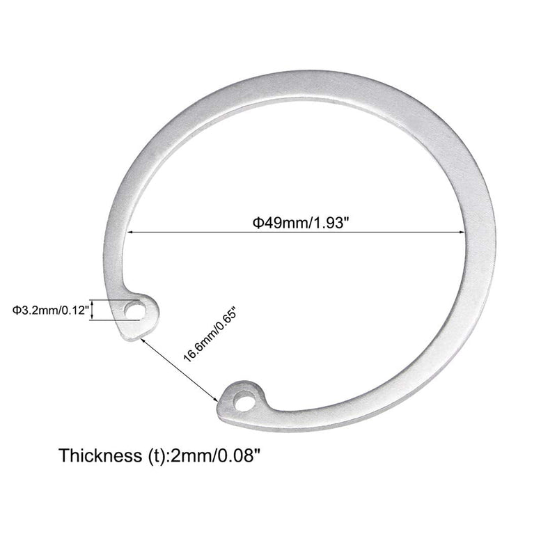 uxcell 56mm External Circlips C-Clip Retaining Snap Rings 304 Stainless Steel 10pcs