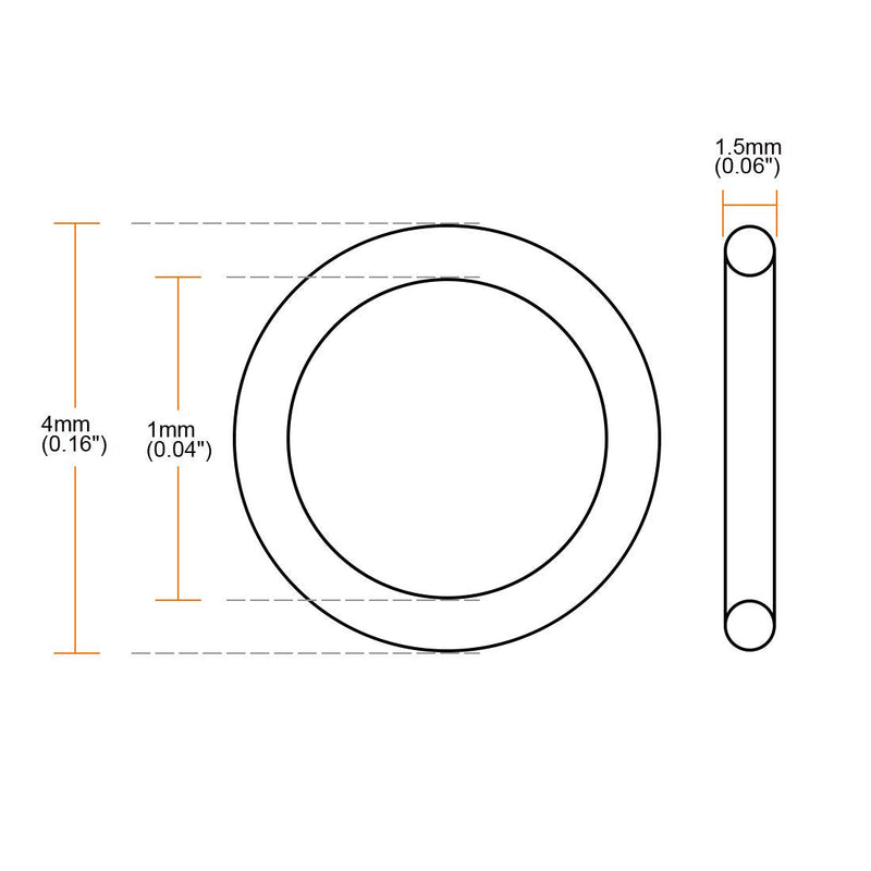 uxcell Silicone O-Rings, 4mm OD 1mm ID 1.5mm Width VMQ Seal Gasket for Compressor Valves Pipe Repair, White, Pack of 30 4mmx1mmx1.5mm