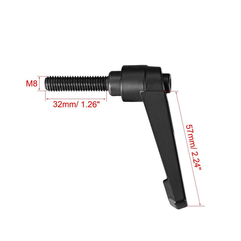 uxcell M8 x 32mm Handle Adjustable Clamping Lever Thread Push Button Ratchet Male Threaded Stud 3Pcs