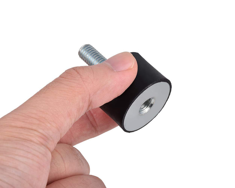 Rubber Mounts M6 M8 Cylindrical Rubber Isolator Mounts Shock Absorber Anti Vibration Mount 1/4 Shock Absorption Mount w/Threaded Stud Vibration Isolator Silentblock Car Boat Bobbins, M6 Pack of 4 VD20*15 M6*18