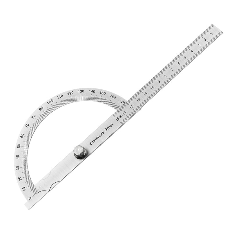 FEMONGY Protractor, Metal Protractor 0-180° Stainless Steel Goniometer with Locking Screw, Universal Protractor with Scale Ruler for School Carpenter DIY Painting Drawing Marking (150mm) 150mm