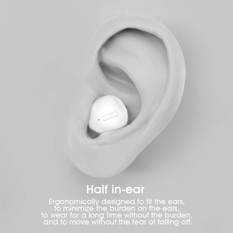 SZHTFX Bluetooth Earbud, Bluetooth5.0 Wireless Earbud Bluetooth Earpiece Car Headset with 260mAh Charging Box Enhanced Comfort - Single Earbud (Nude) nude