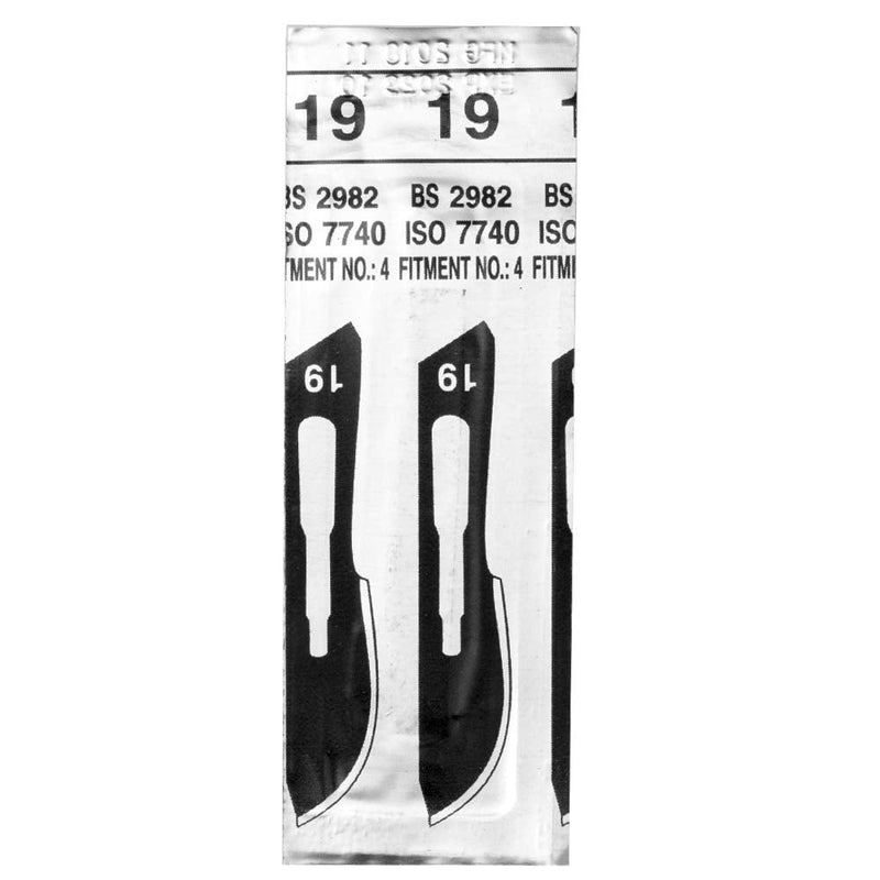 May Set - 100 pieces of scalpel blades figure 19 made of carbon steel - replacement blades individually sterile packed + 1 x May - scalpel holder made of stainless steel