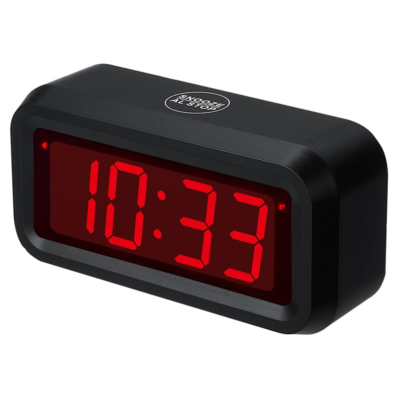 Timegyro Small Wall /Shelf /Desk Digital Clock Only Battery Operated with 1.2" Large Display. 4pcs Batteries Can Keep The Time Display Day and Night for More Than One Year (Black)