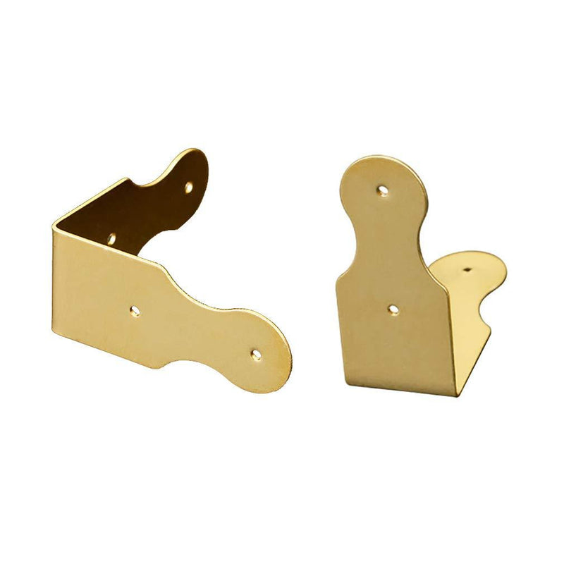 Tiazza 8Pcs Pure Brass Box Corner Protector Corner Braces Hardware Desk Edge Right Angle Guards Wood Jewelry Box Photo Frame Accessories (Gold) Gold