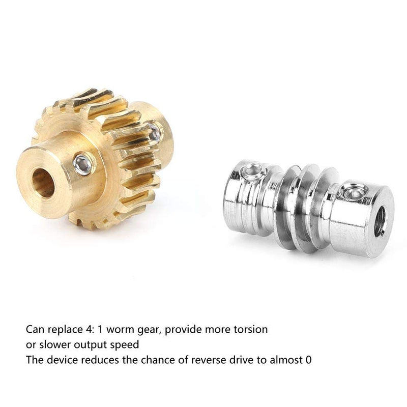 Worm Gear Set, 20: 1 Bronze Worm Gear Wheel and Metal Shaft, High Torsion Worm Gear Replace for 4:1, Industrial Robot Parts for DIY Project