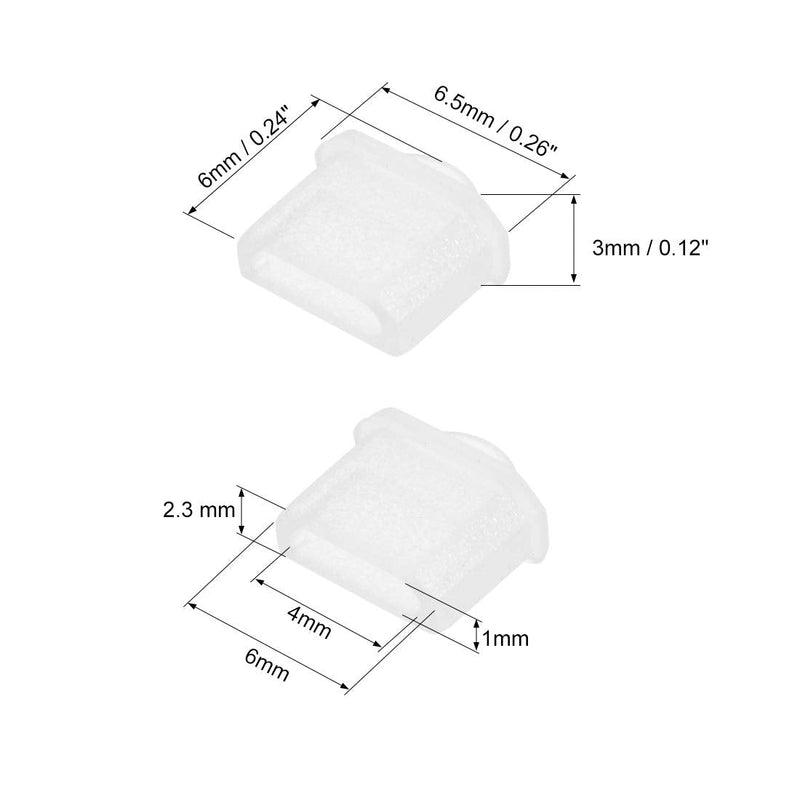 uxcell 5pcs Micro Silicone Protectors Male Port Anti Dust Cap Cover Clear