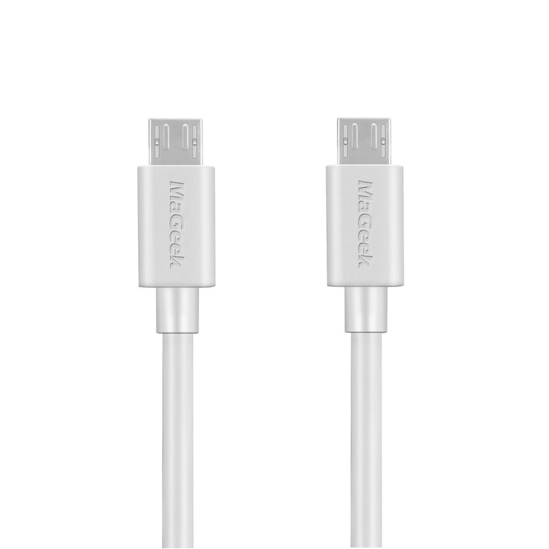 Micro USB Cable (2-Pack)(10ft), MaGeek Extra Long High Speed USB Charge and Sync Cord for Samsung, Nexus, LG, Motorola, Android Smartphones and More (White) 2pcs_White