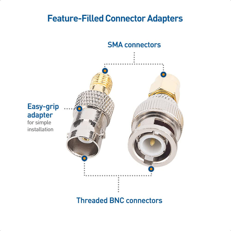 Cable Matters 4-Pack SMA to BNC Adapter Kit, BNC to SMA Adapter Kit, SMA to BNC Gender Changer and Connector Adapter Kit