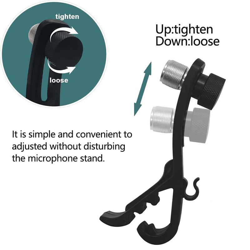 Drum Microphone Clip, 4Pcs Microphone Drum Mount, Drum Rim Mic Clips, Drum Microphone Clamp, Shockproof Drum Microphone Securing Clip Musical Instrument Supplies