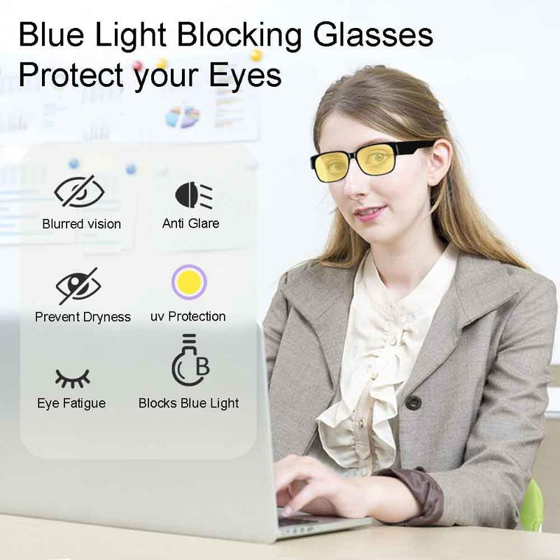 MAFRAZA Blue Light Blocking Glasses for Men Women,Stylish Oversized 99% Anti Blue blocker Gaming Computer Gamer Glasses Orange